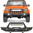 Front Bumper 1984 1985 1986 1987 1988 1989 1990 1991 1992 1993 1994 1995 1996 1997 1998 1999 2000 2001 Jeep Cherokee XJ Front Bumper Winch Plate 120W Light Bar 18W Light Pods