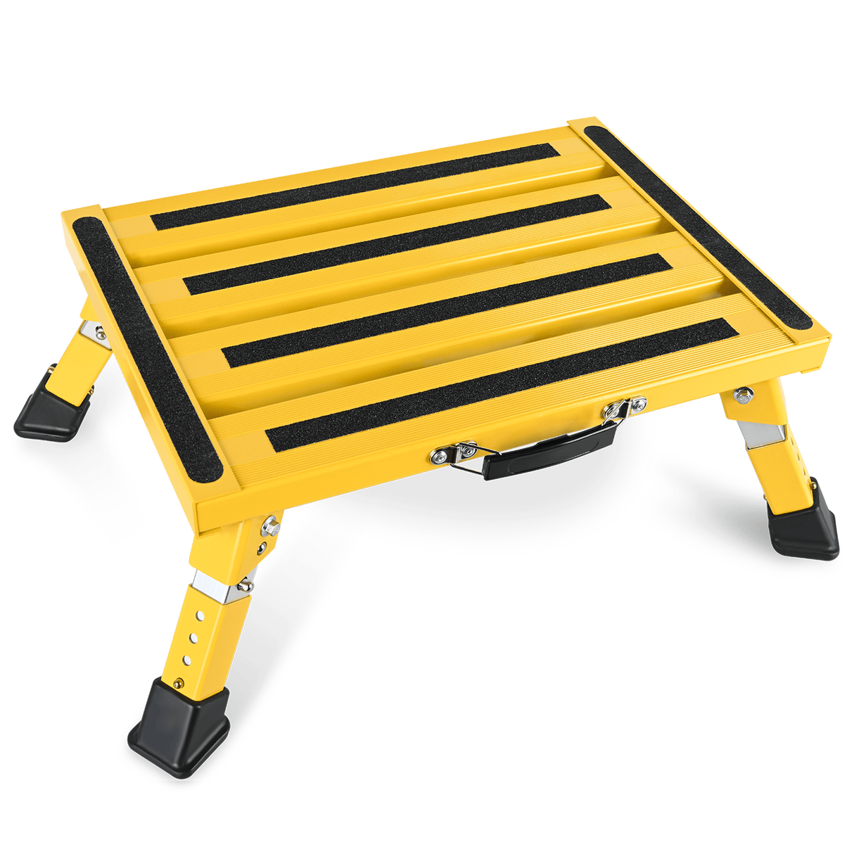 RV Parts RV Yellow Folding Aluminum 4 Levels Adjustable Height Portable Platform Step