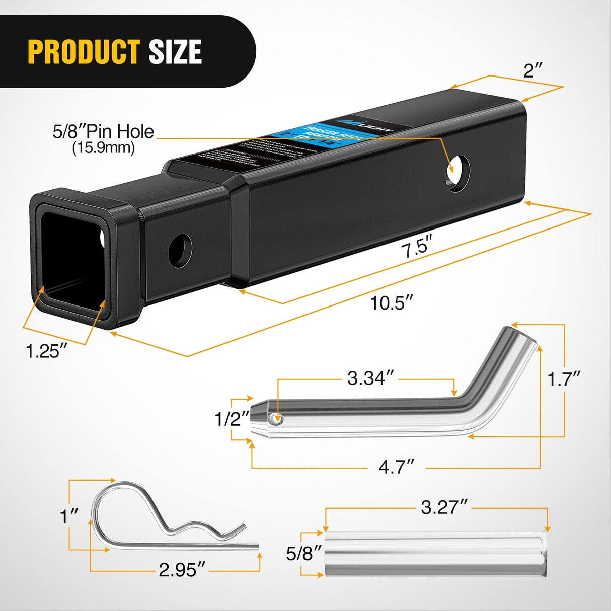 Trailer Hitch Trailer Hitch Receiver Adapter 2 to 1-1/4 Inch Hitch