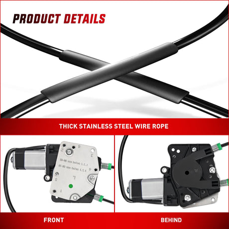 Window Regulator 741-649 Power Window Regulator and Motor Front Driver Side Compatible with Dodge Dakota 2000 2001 2002 2003 2004,Dodge Durango 1998 1999 2000 2001 2002 2003,Front Left Side