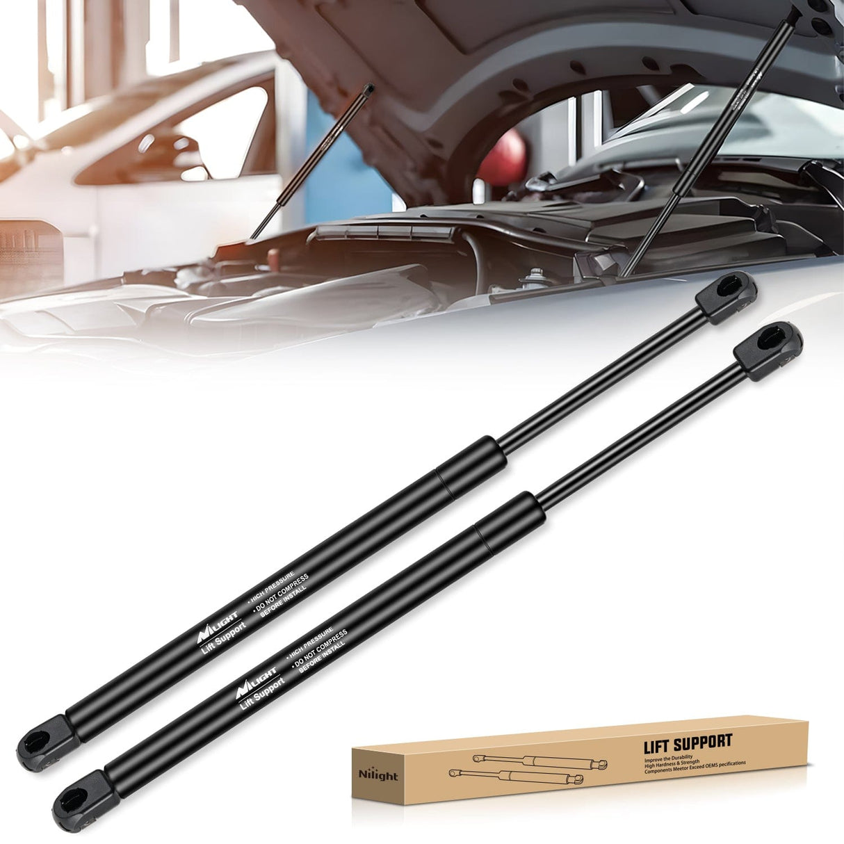 Lift Supports 2 PCS Lift Support Struts Replacement for 2002 2003 2004 2005 2006 2007 2008 2009 2010 Dodge Ram 1500 2500 3500 4500 5500 Front Hood Gas Springs Shock Rods