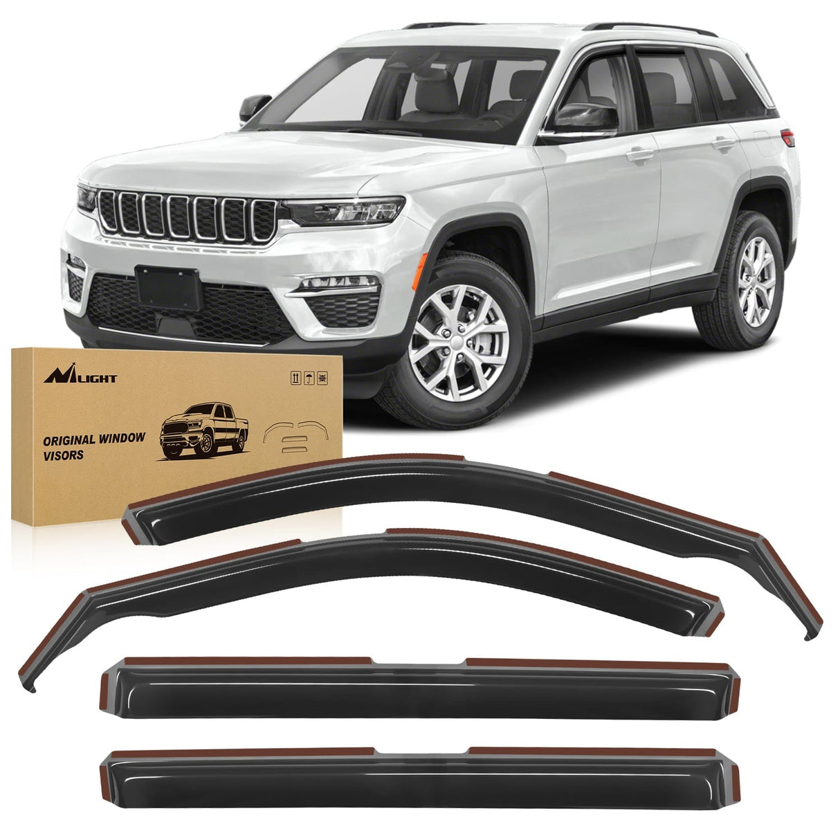 Rain Guards 4pcs Rain Guards For Jeep Grand Cherokee L 2021 2022 2023 2024