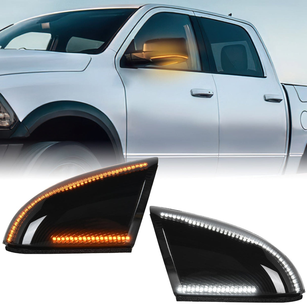 Signal Light Side Mirror Marker Light for 2009 2010 2011 2012 2013 2014 2015 2016 2017 2018 2019 2020 2021 2022 Dodge Ram 1500 1500 Classic 2500 3500