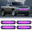 led strobe light 4PCS 6 LED Purple Emergency Warning Strobe Lights