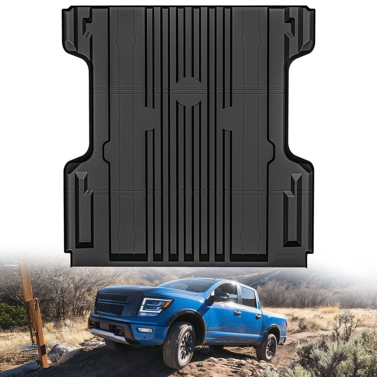 trunk Truck Bed Mat 5.5 FT for 2004-2025 Nissan Titan, TPE Heavy-Duty Pick-up Bed Liner Accessories, Anti-Slip Texture, All Weather Protection