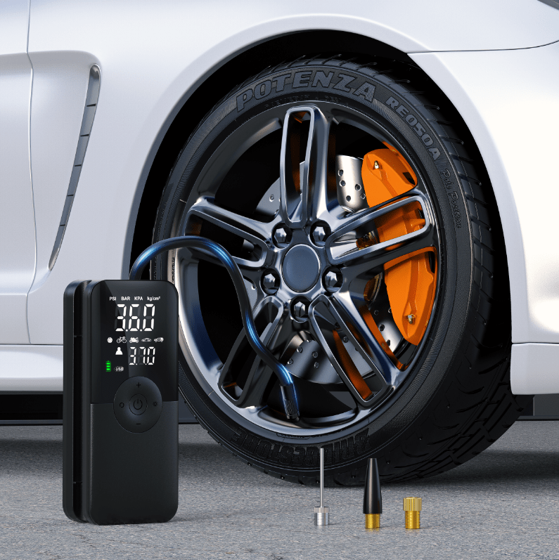 inflator Tire Inflator Portable Air Compressor Rechargeable Battery Cordless 150PSI Faster Inflation Air Pump for Car Tires with Tire Pressure Gauge
