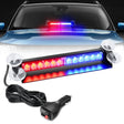 Led strobe light 12LED Traffic Advisor Strobe Light Bar Red Blue Emergency Warning Hazard Safety Dash Front/Rear Windshield Flashing Lights for Cars Trucks Police Firefighter Plow Construction Vehicles