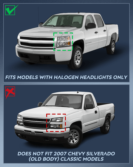 Headlight Assembly Headlight and Taillight Assembly Compatible with 2007 2008 2009 2010 2011 2012 2013 Silverado 1500 2007-2014 Silverado 2500HD 3500HD Black Housing Amber Reflector with Red Housing Tail Light