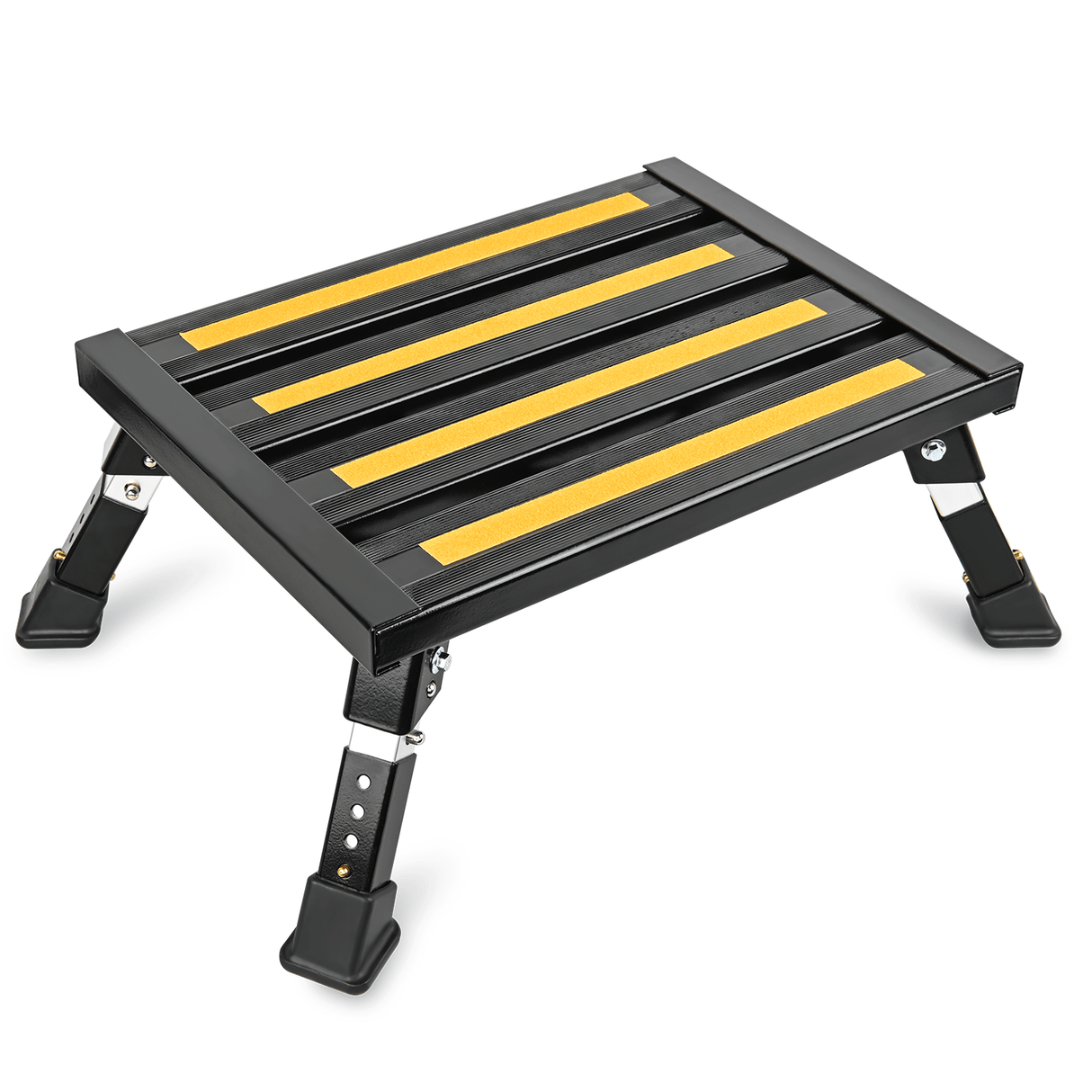 RV Parts RV Black Folding Aluminum 4 Levels Adjustable Height Portable Platform Step