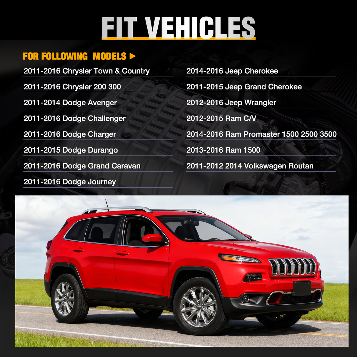 6pcs Ignition Coil Pack UF648 Fit for Jeep Dodge Chrysler 2011 2012 2013 2014 2015 2016 Grand Cherokee Wrangler Town&Country Avenge Challenger Charger Durango RAM1500 V6 3.6L