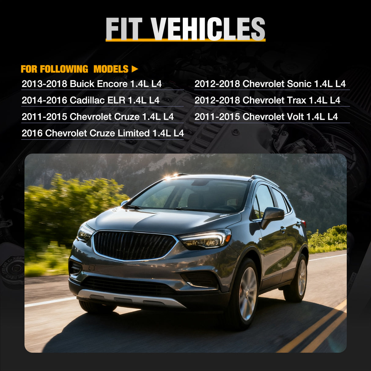 Ignition Coil Pack UF669 Fit for Chevy Cruze Sonic Trax Volt Cadillac ELR Buick Encore 20112012 2013 2014 2015, 2016 2017 2018 1.4L D521C 55577898 55579072 25198623