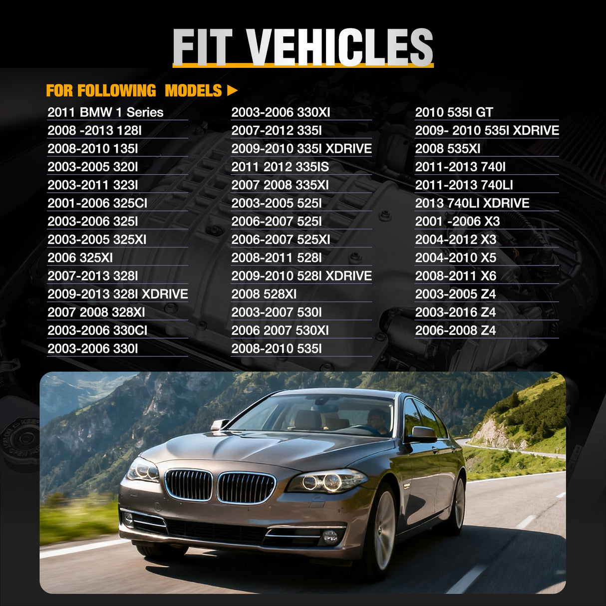 Ignition Coil UF592 C1638 Automotive Replacement Ignition Coils Fit for BMW 325i 325Ci 328i 330Ci 335i 525i 528i 530i 535i 545i 745Li X3 X5 M5 M6 Z4-2.5 3.0 4.4 4.8L Engine 0221504470