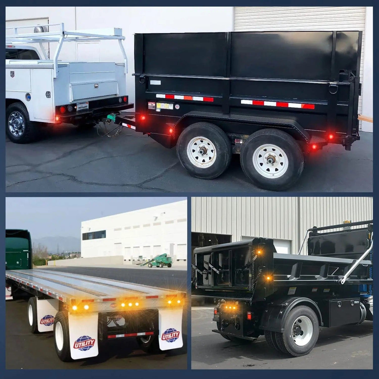 Side Marker Clearance Lights 2 Inch Red Amber Round Side Marker Light (10 Pcs)