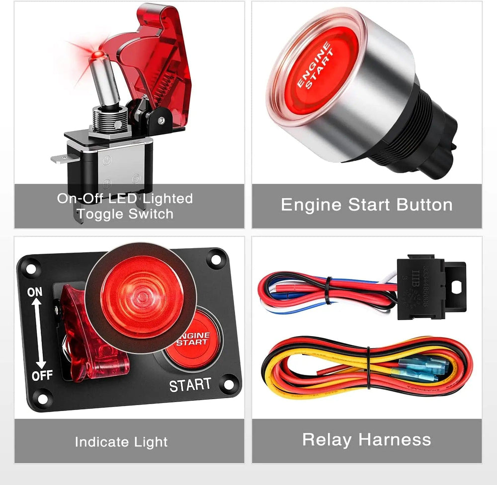 Rocker Switch 2 in 1 Racing Car Ignition Rocker Switch Panel