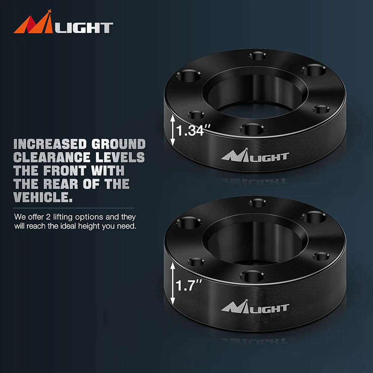 2.5 Inch Front Leveling Lift Kit for 2007-2023 Chevy Silverado 1500/GMC Sierra 1500 Nilight