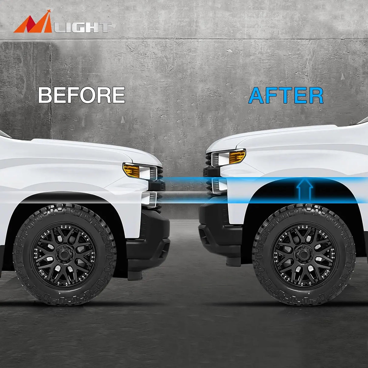 2.5 Inch Leveling Kit for 2007-2023 Chevy Avalanche Silverado Suburban 1500 Tahoe Sierra Yukon XL1500 Nilight
