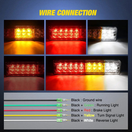 20 Leds Tri-color Iron Frame Taillight (Pair) Nilight