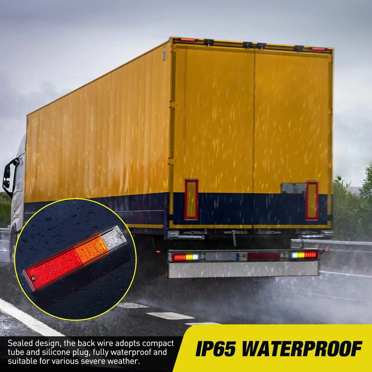 Tail Brake Turn Reverse Lights 20 Leds Tri-color Iron Frame Taillight (Pair)