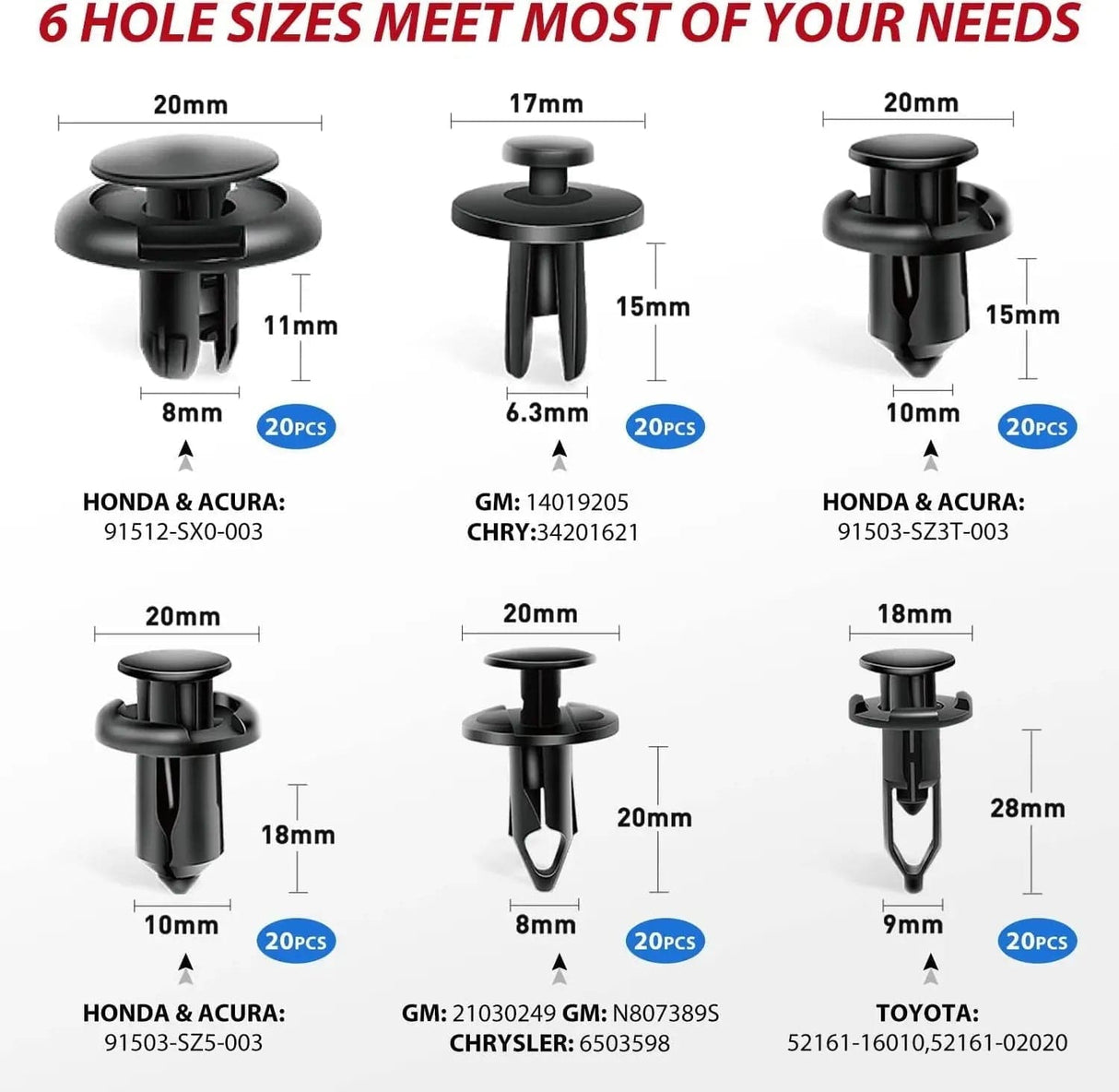 retainer clips 200 Pcs Trim Removal Tool Kit Blue