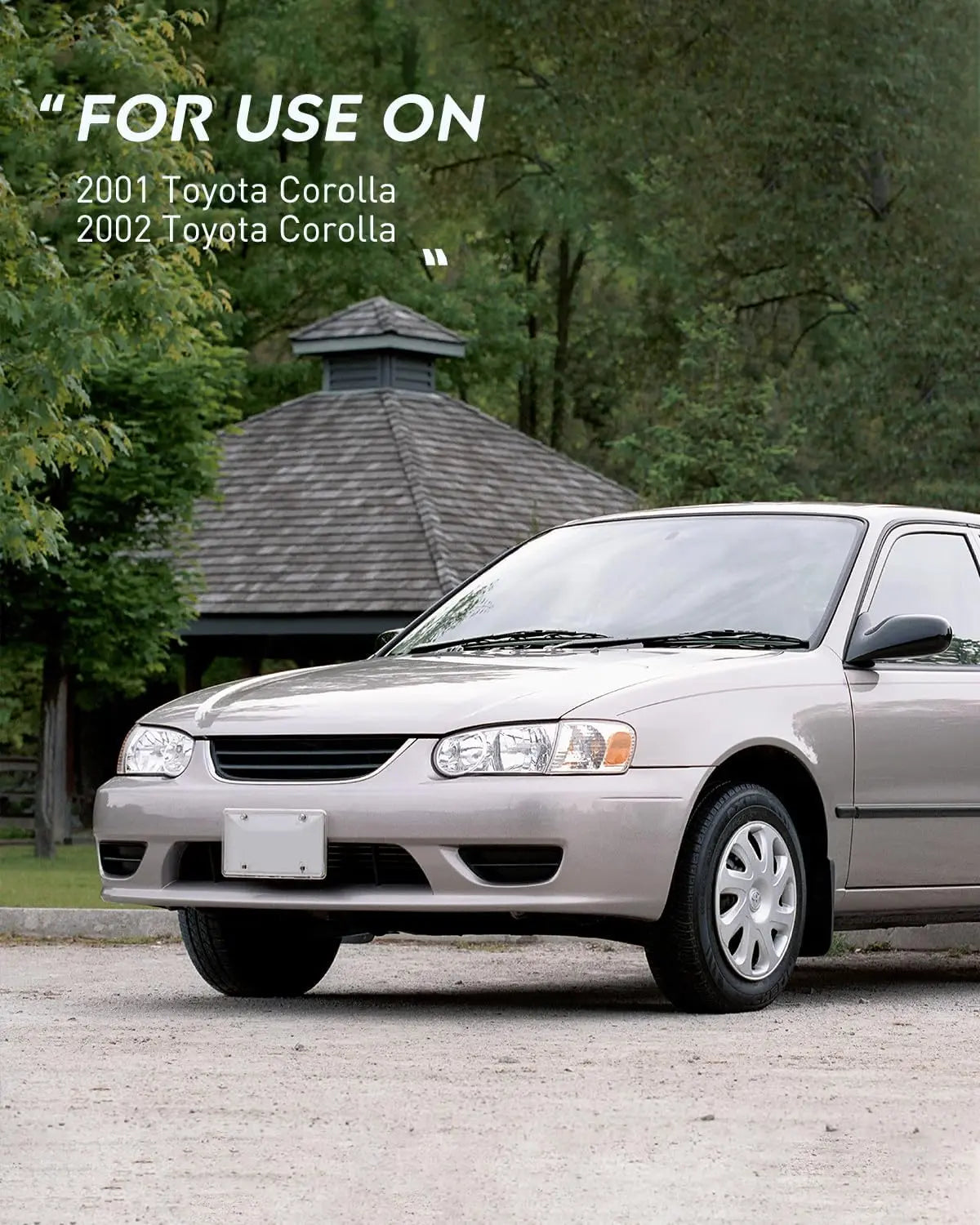 2001 2002 Toyota Corolla Headlight Assembly Chrome Housing Amber Reflector Nilight