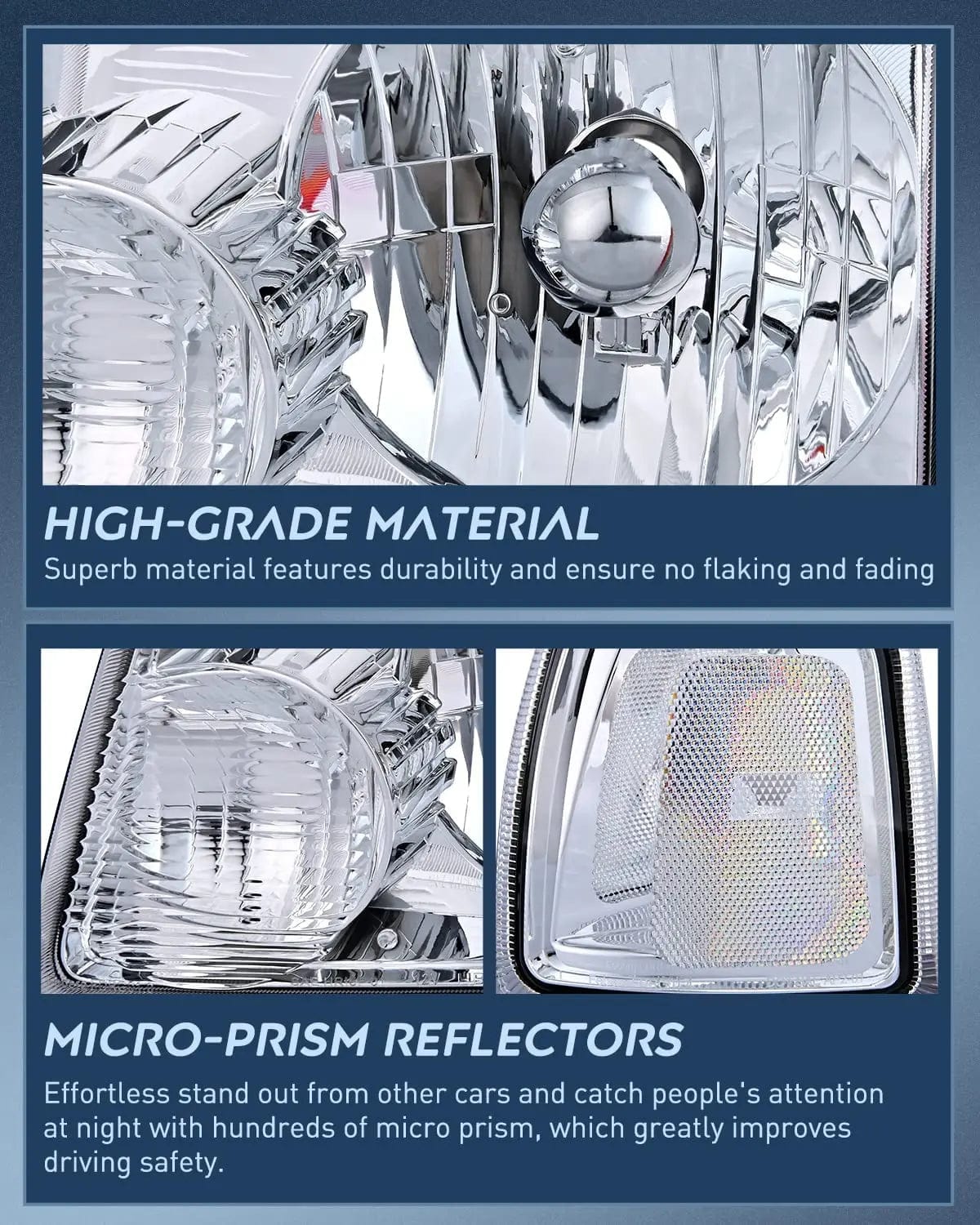 Headlight Assembly 2001 2002 2003 2004 2005 2006 2007 2008 2009 2010 2011 2011 Ford Ranger Headlight Assembly Chrome Case Clear Reflector