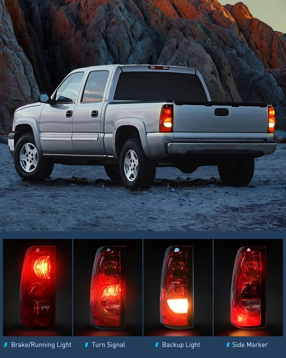 Taillight Assembly 2003 2004 2005 2006 Chevy Silverado 1500 1500HD 2500 2500HD 3500 2007 Chevy Silverado 1500 2500 3500 Classic Tail light Assembly Driver Side