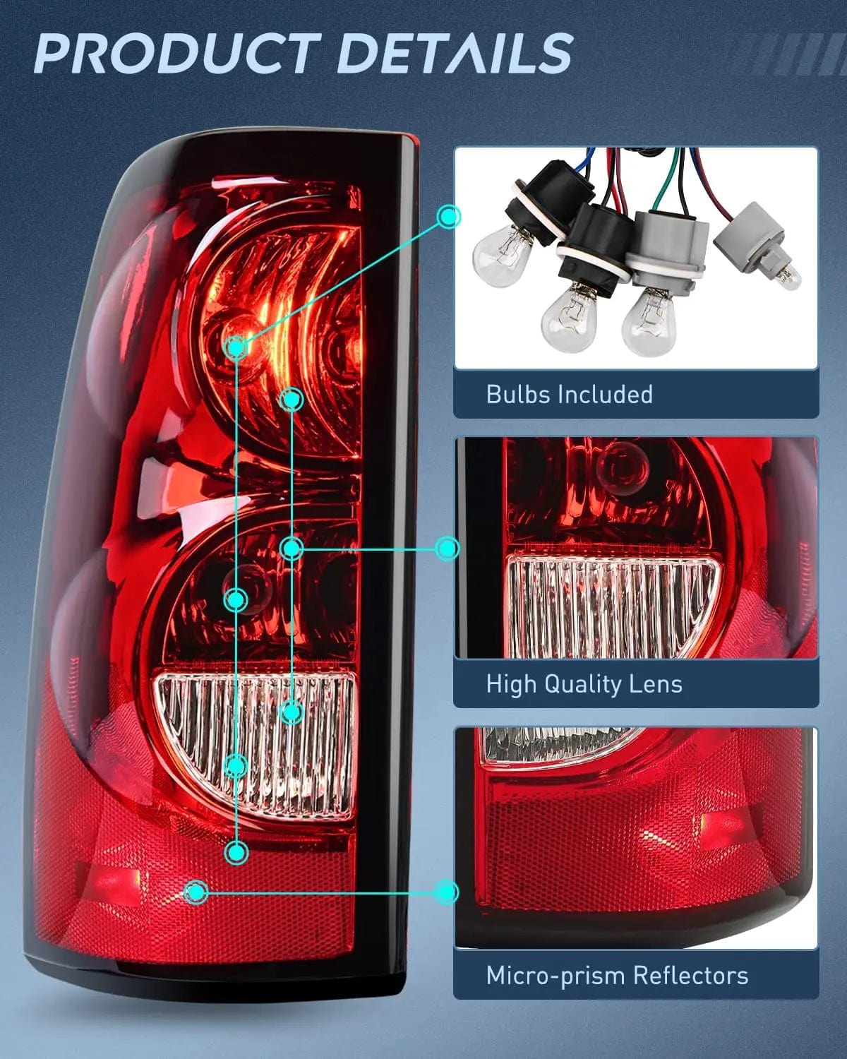 Taillight Assembly 2003 2004 2005 2006 Chevy Silverado 1500 1500HD 2500 2500HD 3500 2007 Chevy Silverado 1500 2500 3500 Classic Tail light Assembly Driver Side