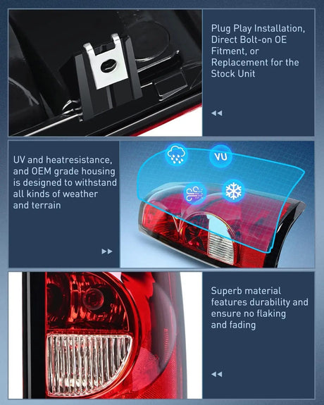 Taillight Assembly 2003 2004 2005 2006 Chevy Silverado 1500 1500HD 2500 2500HD 3500 2007 Chevy Silverado 1500 2500 3500 Classic Tail light Assembly Passenger Side