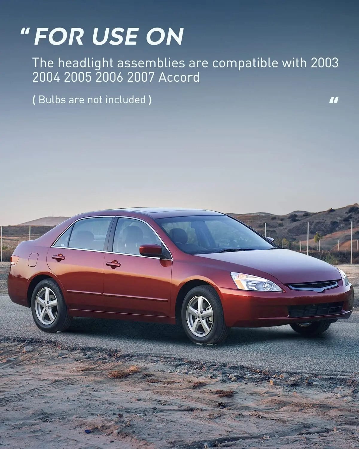 Headlight Assembly 2003 2004 2005 2006 2007 Honda Accord Headlight Assembly Chrome Case Amber Reflector