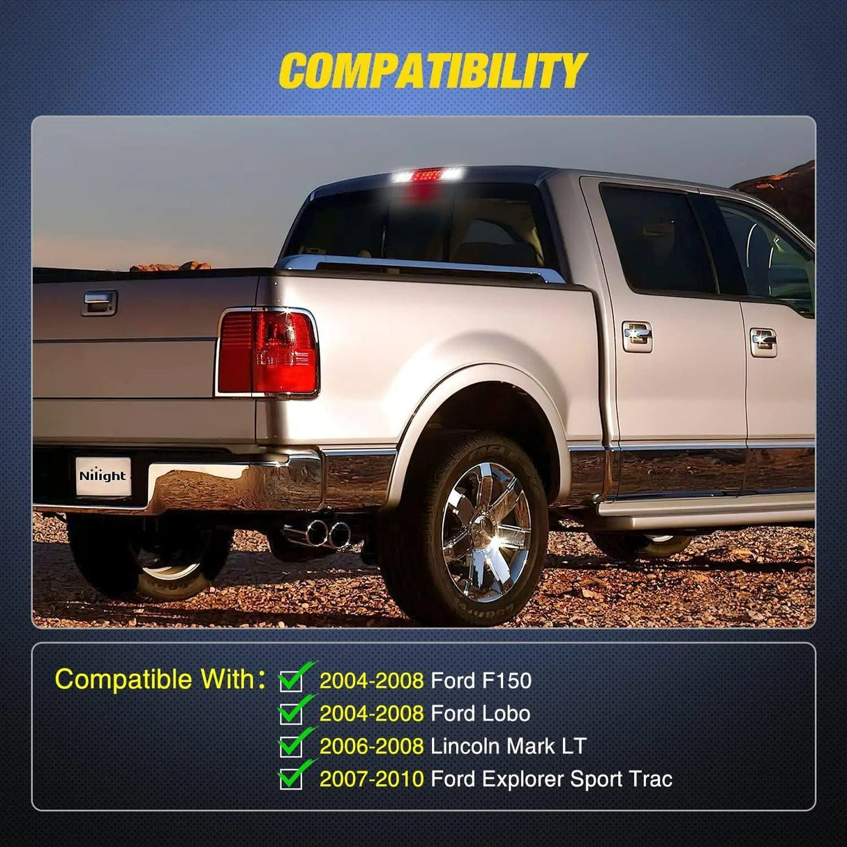 Third Brake Light 2004 2005 2006 2007 2008 Ford F150 Lobo 2007 2008 2009 2010 Ford Explorer Sport Trac Third Brake Light