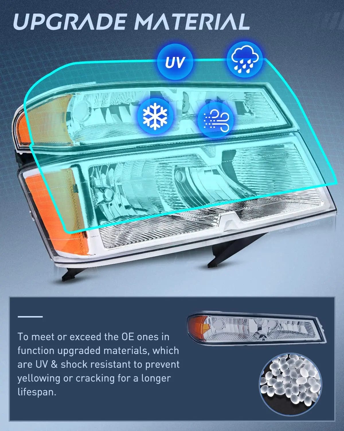 Headlight Assembly 2004 2005 2006 2007 2008 2009 2010 2011 2012 Chevy Colorado 2004 2005 2006 2007 2008 2009 2010 2011 2012 GMC Canyon 2006 2007 2008 Isuzu Headlight Assembly Chrome Case Clear Reflector