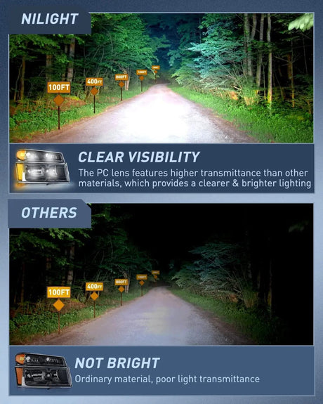 Headlight Assembly 2004 2005 2006 2007 2008 2009 2010 2011 2012 Chevy Colorado 2004 2005 2006 2007 2008 2009 2010 2011 2012 GMC Canyon Headlight Assembly Black Case Amber Reflector