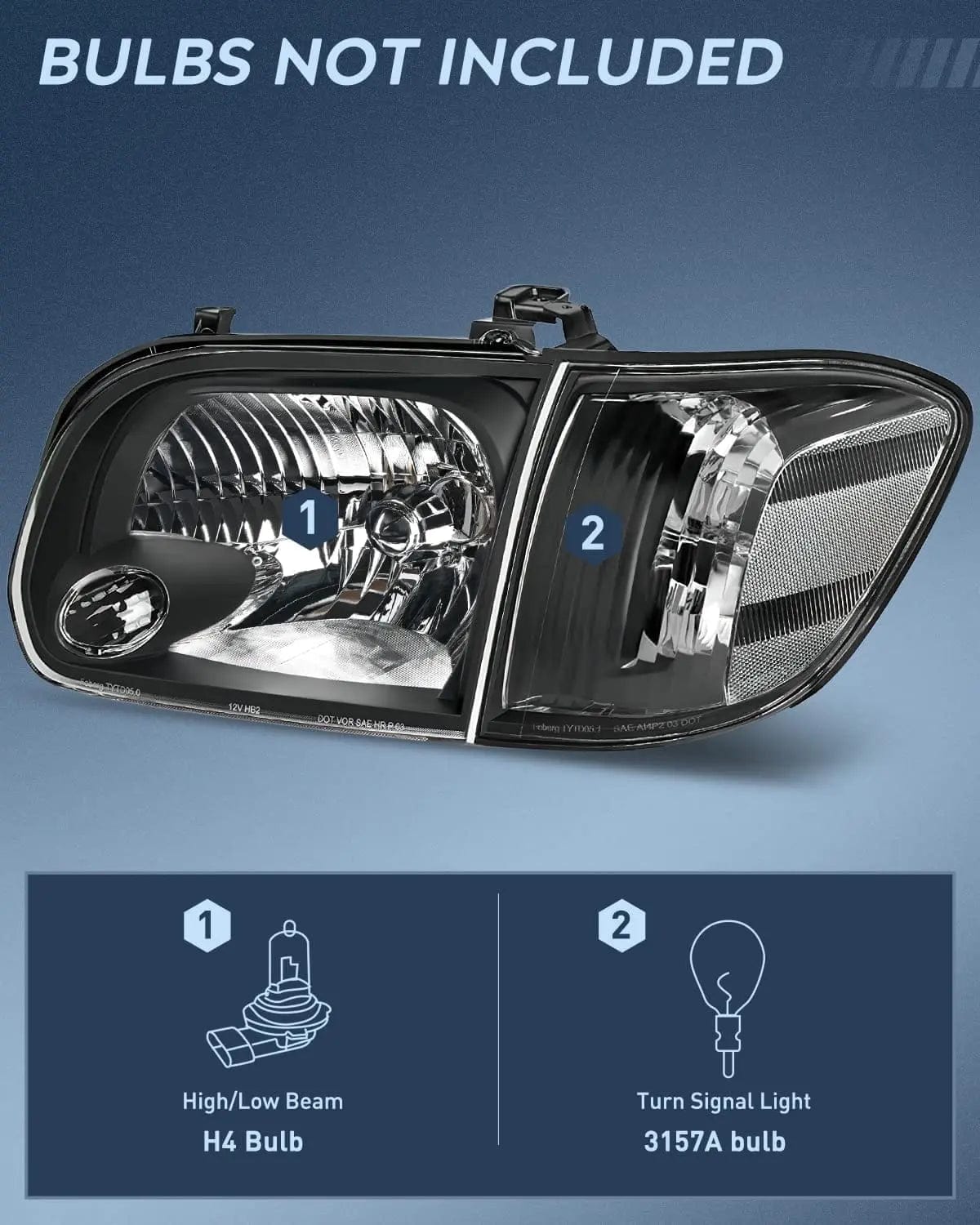 Headlight Assembly 2005 2006 Toyota Tundra 4 Door Double Crew Cab 2005 2006 2007 Sequoia Headlight Assembly Black Case Clear Reflector