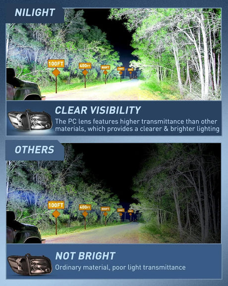 Headlight Assembly 2005 2006 Toyota Tundra 4 Door Double Crew Cab 2005 2006 2007 Sequoia Headlight Assembly Black Case Clear Reflector