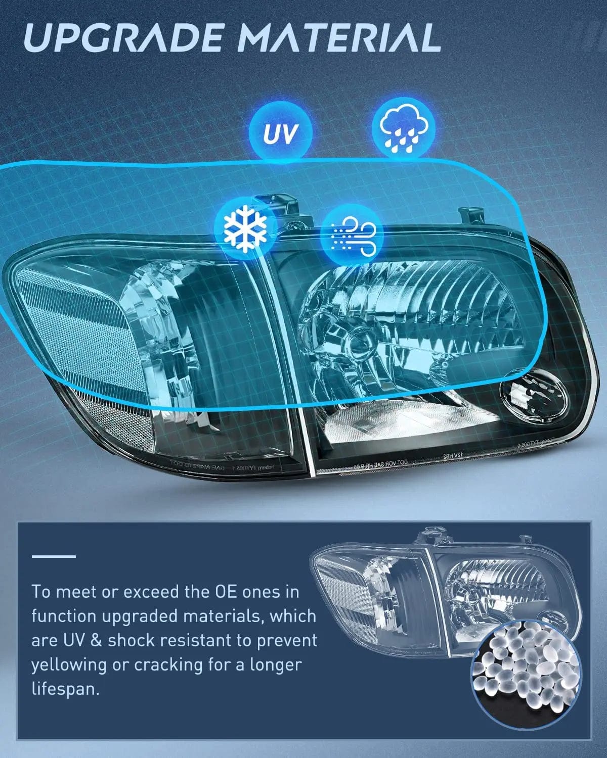 Headlight Assembly 2005 2006 Toyota Tundra 4 Door Double Crew Cab 2005 2006 2007 Sequoia Headlight Assembly Black Case Clear Reflector