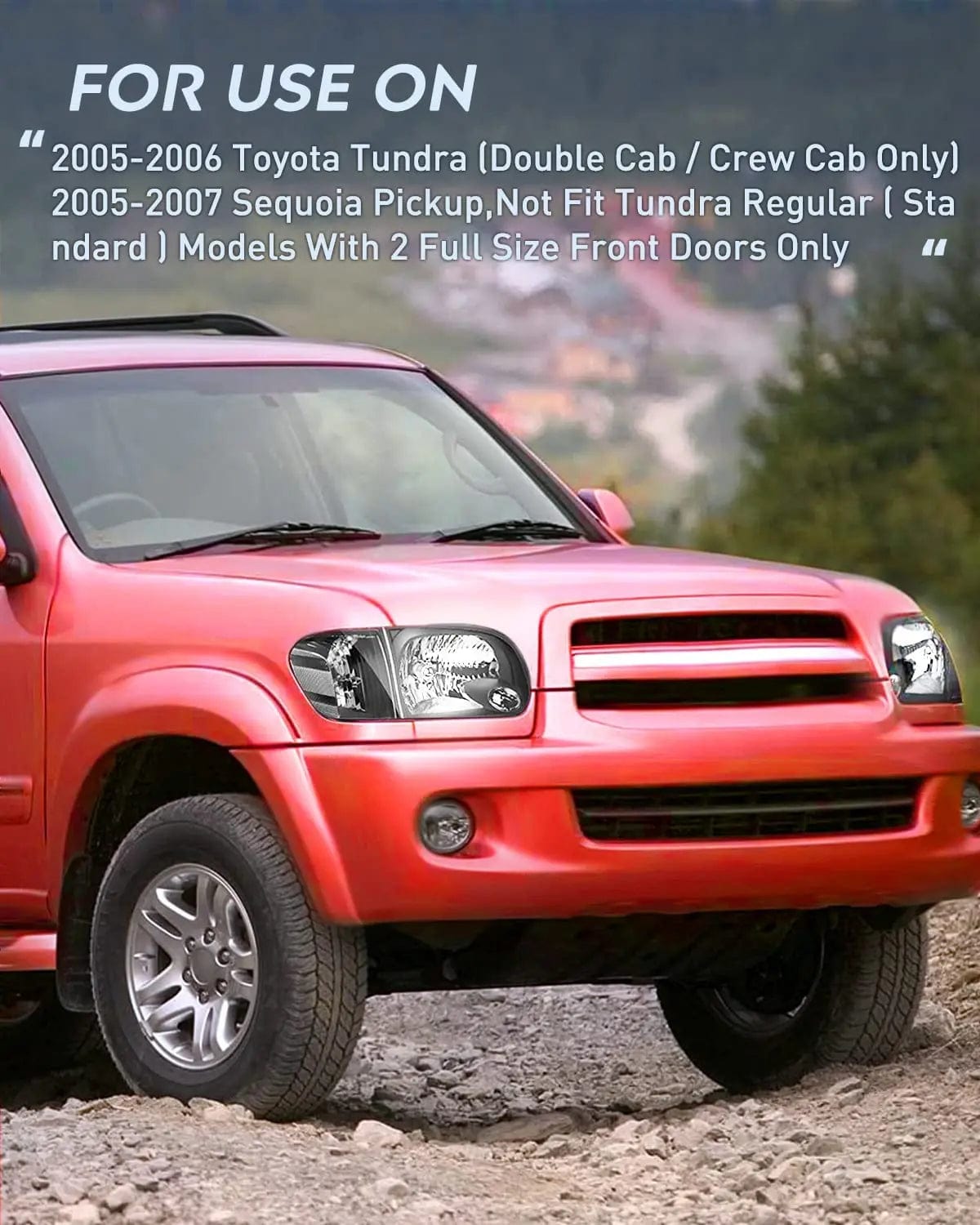 Headlight Assembly 2005 2006 Toyota Tundra 4 Door Double Crew Cab 2005 2006 2007 Sequoia Headlight Assembly Black Case Clear Reflector