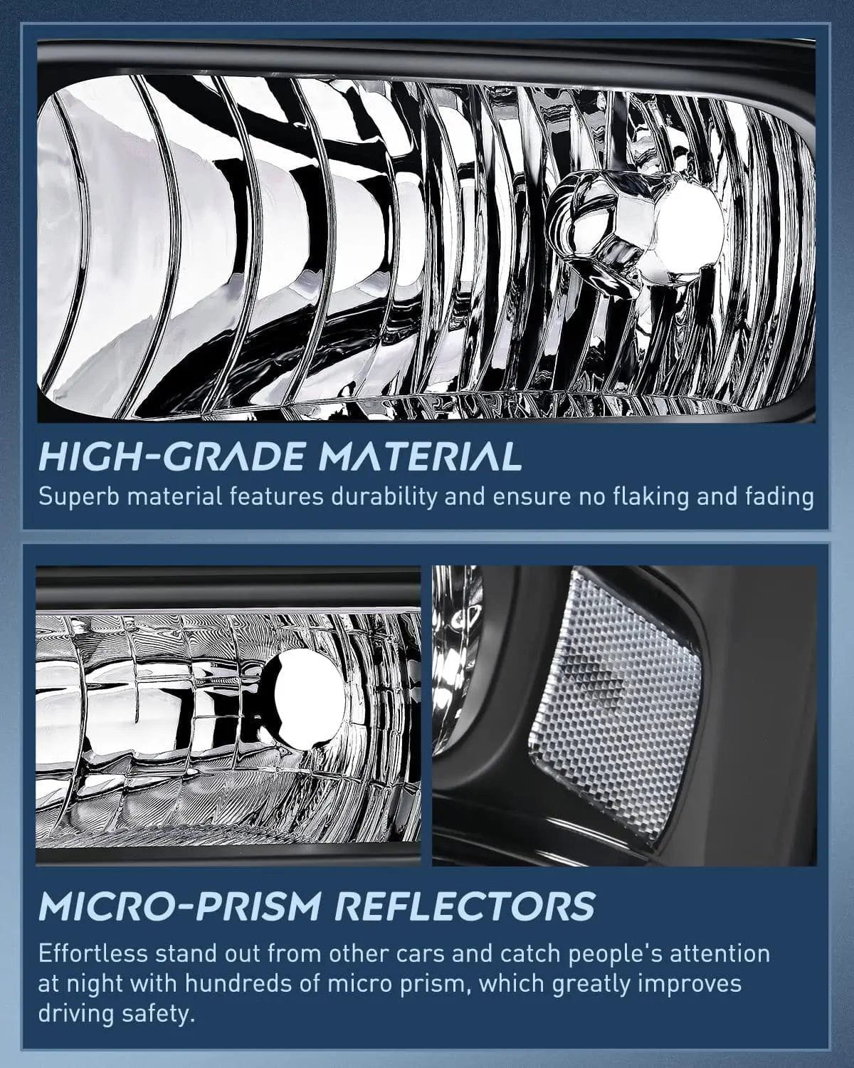 Headlight Assembly 2005-2007 F250 F350 F450 F550 Headlight Assembly Black Case Clear Reflector