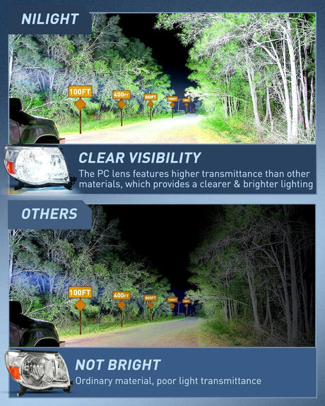 Headlight Assembly 2005 2006 2007 2008 2009 2010 2011  Toyota Tacoma Headlight Assembly Chrome Case Amber Reflector