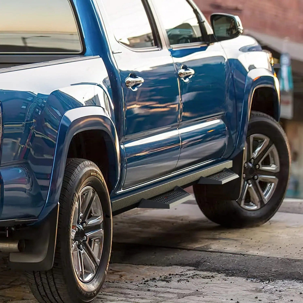 Running Board 2005 2006 2007 2008 2009 2010 2011 2012 2013 2014 2015 2016 2017 2018 2019 2020 2021 2022 2023 Toyota Tacoma Double Cab Running Boards 4 Inch Drop Side Steps Bolt-on Black Powder Coated