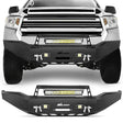 Front Bumper 2007 2008 2009 2010 2011 2012 2013 Toyota Tundra Front Bumper Full Width Solid Steel with Winch Plate 120W LED Light Bar 2Pcs 18W Light Pods