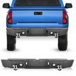 Rear Bumper 2007-2010 2011 2012 2013 Toyota Tundra Rear Step Bumper Full Width Textured Black Solid Steel Off-Road with 2Pcs Upgraded 18W LED Lights D-Rings
