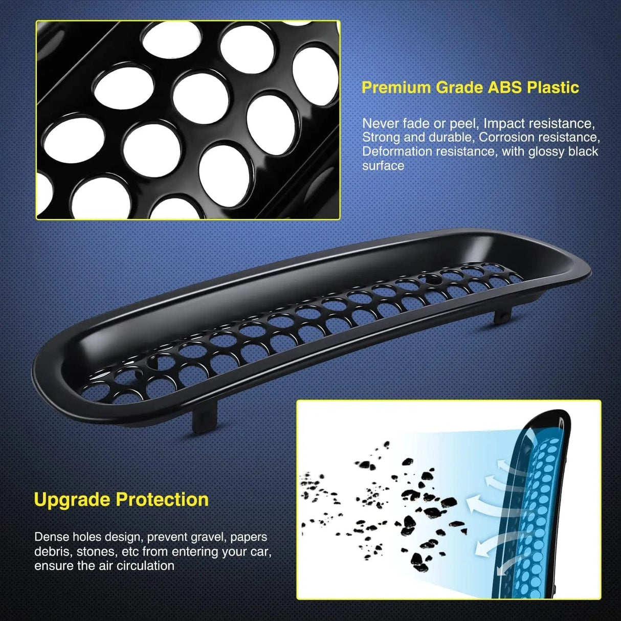 Accessories 2007 2008 2009 2010 2011 2012 2013 2014 2015 2016 2017 Jeep Wrangler JK Grill Clip-in Mesh Inserts Guard