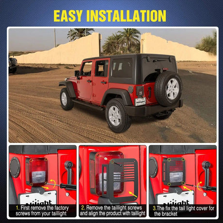 2007 2008 2009 2010 2011 2012 2013 2014 2015 2016 2017 Jeep Wrangler JK Unlimited Rear Light Covers Protector
