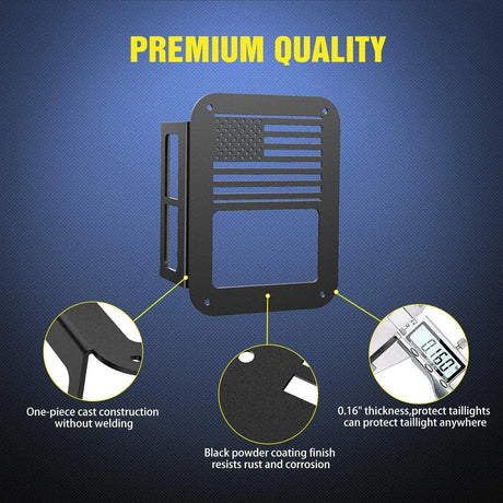 2007 2008 2009 2010 2011 2012 2013 2014 2015 2016 2017 Jeep Wrangler JK Unlimited Rear Light Covers Protector