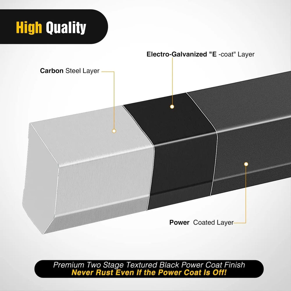 Running Board 2007-2018 Chevy Silverado GMC Sierra 1500 2007 2008 2009 2010 2011 2012 2013 2014 2015 2016 2017 2018 2019 Chevy Silverado GMC Sierra 2500HD 3500HD Crew Cab Running Boards 4 Inch Drop Side Steps Bolt-on Black Powder Coated