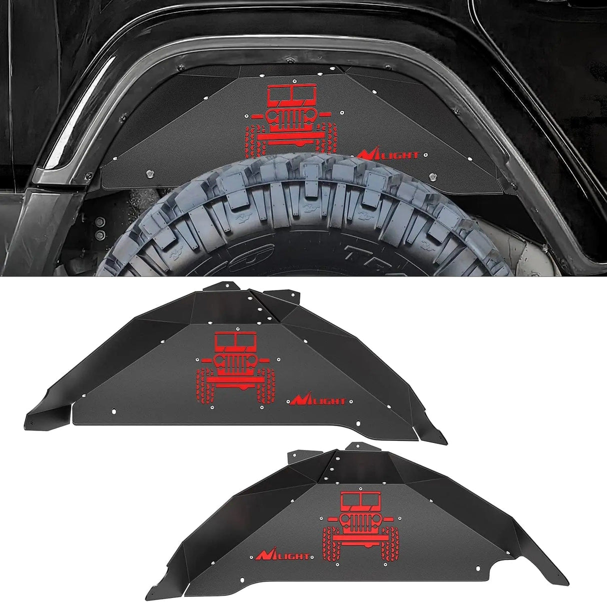 jeep parts 2007 2008 2009 2010 2011 2012 2013 2014 2015 2016 2017 2018 Jeep Wrangler JK JKU 4WD Rear Inner Fender Liners Wheel Cover