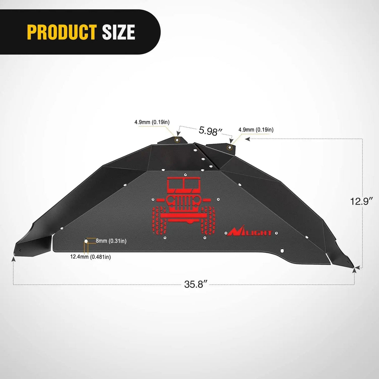 jeep parts 2007 2008 2009 2010 2011 2012 2013 2014 2015 2016 2017 2018 Jeep Wrangler JK JKU 4WD Rear Inner Fender Liners Wheel Cover