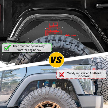 jeep parts 2007 2008 2009 2010 2011 2012 2013 2014 2015 2016 2017 2018 Jeep Wrangler JK JKU 4WD Rear Inner Fender Liners Wheel Cover