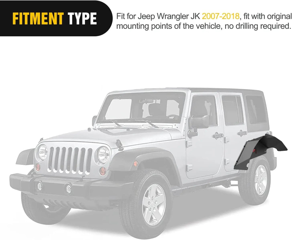 jeep parts 2007 2008 2009 2010 2011 2012 2013 2014 2015 2016 2017 2018 Jeep Wrangler JK JKU 4WD Rear Inner Fender Liners Wheel Cover