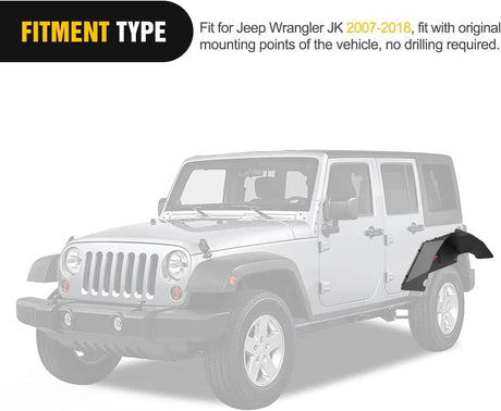 jeep parts 2007 2008 2009 2010 2011 2012 2013 2014 2015 2016 2017 2018 Jeep Wrangler JK JKU 4WD Rear Inner Fender Liners Wheel Cover